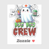 Boo Boo Crew Nurse Halloween Ghost Funny Classic T Sticker (Vel)