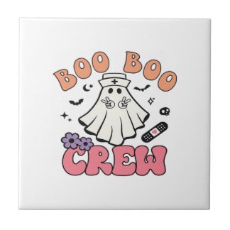Boo Boo Crew Nurse Halloween Ghost Funny Classic T Tegeltje