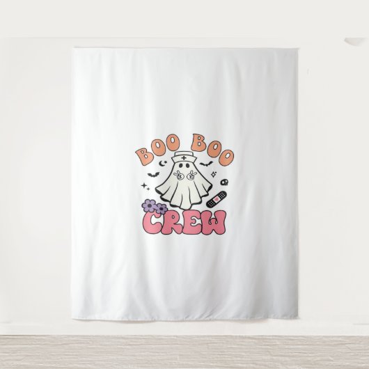 Boo Boo Crew Nurse Halloween Ghost Funny Classic T Wandkleed (Voorkant)