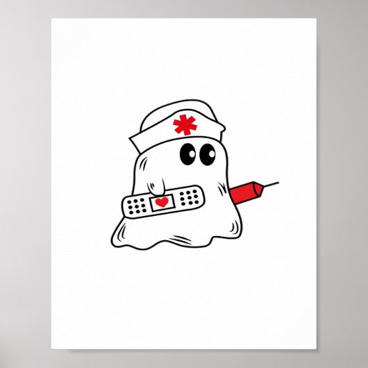 Boo Boo Crew Nurse Halloween Ghost Funny Oversized Poster