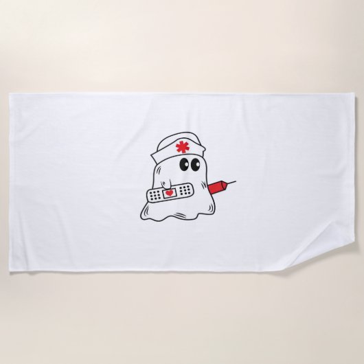 Boo Boo Crew Nurse Halloween Ghost Funny Oversized Strandlaken (Voorkant)