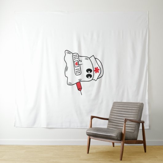 Boo Boo Crew Nurse Halloween Ghost Funny Oversized Wandkleed (In Situ (horizontaal))