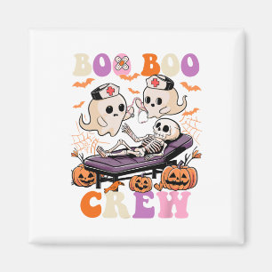 Boo Boo Crew Nurse Halloween Ghost Skeleton Nurses Magneet