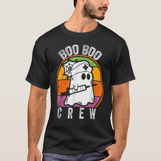 Boo Boo Crew Nurse Retro Halloween verpleegsters T-shirt (Voorkant)