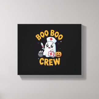 Boo Boo Crew Nurse Schattige Ghost Halloween Nursi Canvas Afdruk