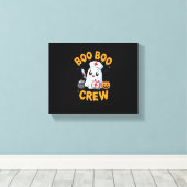 Boo Boo Crew Nurse Schattige Ghost Halloween Nursi Canvas Afdruk (Insitu (Houten vloer))