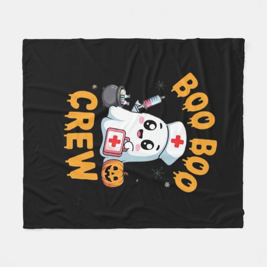 Boo Boo Crew Nurse Schattige Ghost Halloween Nursi Fleece Deken (Voorkant (Horizontaal))