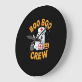 Boo Boo Crew Nurse Schattige Ghost Halloween Nursi Grote Klok (Hoek)
