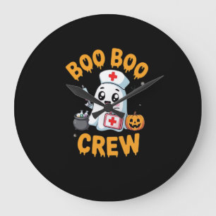 Boo Boo Crew Nurse Schattige Ghost Halloween Nursi Grote Klok