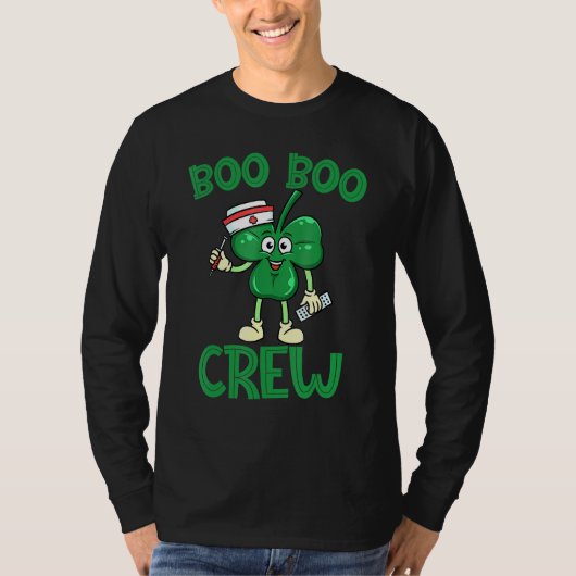 Boo Boo Crew Nurse St Patrick S Day Lucky Shamrock T-shirt (Voorkant)