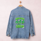 Boo Boo Crew Nurse St Patrick S Day Shamrock Face Denim Jacket (Hangar)