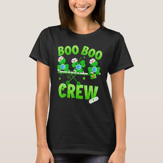 Boo Boo Crew Nurse St Patrick S Day Shamrock Face T-shirt (Voorkant)