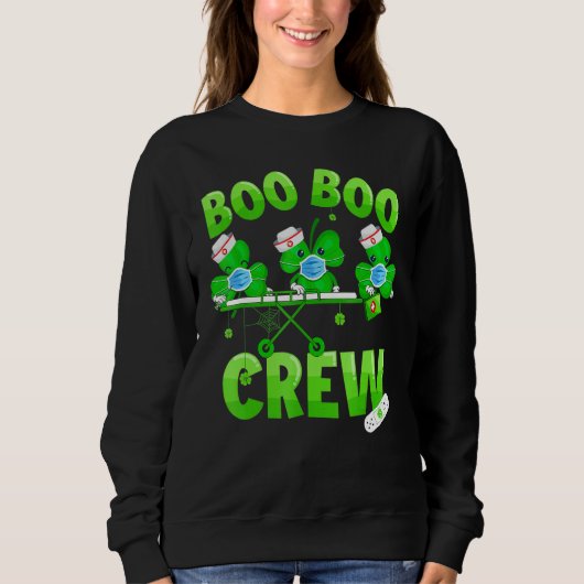 Boo Boo Crew Nurse St Patrick S Day Shamrock Face Trui (Voorkant)