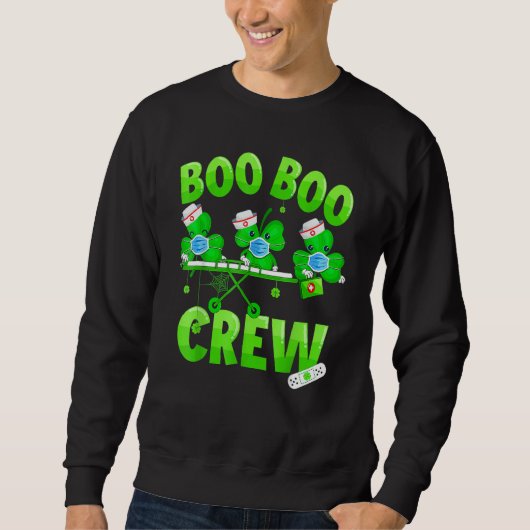 Boo Boo Crew Nurse St Patrick S Day Shamrock Face Trui (Voorkant)