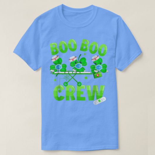 Boo Boo Crew Nurse St Patrick's Day Shamrock Face T-shirt (Design voorkant)