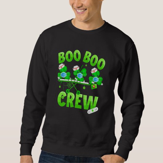 Boo Boo Crew Nurse St Patrick's Day Shamrock Face Trui (Voorkant)