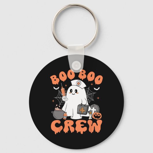 Boo Boo Crew Nurse Vrouwen Schattigee Ghost Hallow Sleutelhanger (Voorkant)