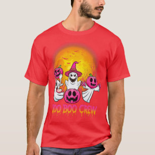 Boo Boo Crew Pajamas Pink Ghost Breast Cancer Hall T-shirt