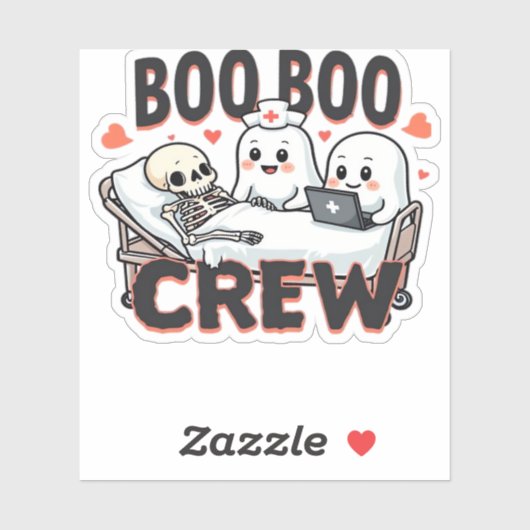 Boo Boo Crew Schattige Halloween Nurse Ghosts Esse Sticker (Vel)