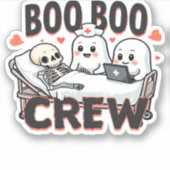 Boo Boo Crew Schattige Halloween Nurse Ghosts Esse Sticker (Voorkant)