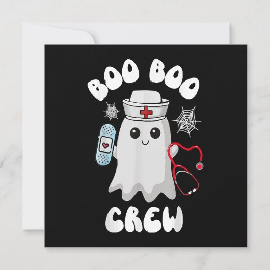 Boo Boo Crew Schattige Nurse Ghost Funny Halloween (Voorkant)