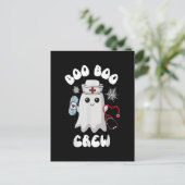 Boo Boo Crew Schattige Nurse Ghost Funny Halloween Briefkaart (Staand voorkant)