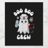Boo Boo Crew Schattige Nurse Ghost Funny Halloween Wijn Etiket (Enkel label)