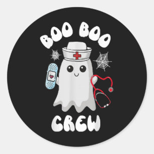Boo Boo Crew Schattige Verpleegster Geest Grappig Ronde Sticker