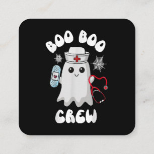 Boo Boo Crew Schattige Verpleegster Geest Grappig Vierkante Visitekaartje