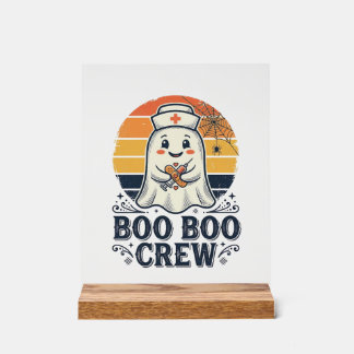 Boo Boo Crew Schattige Verpleegster Geest Hallowee Acryl Bord