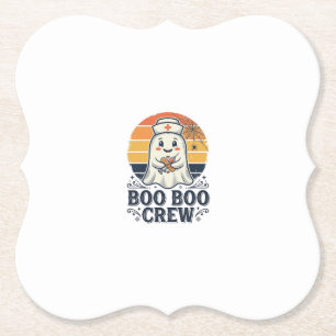 Boo Boo Crew Schattige Verpleegster Geest Hallowee Kartonnen Onderzetters