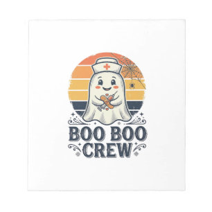 Boo Boo Crew Schattige Verpleegster Geest Hallowee Notitieblok