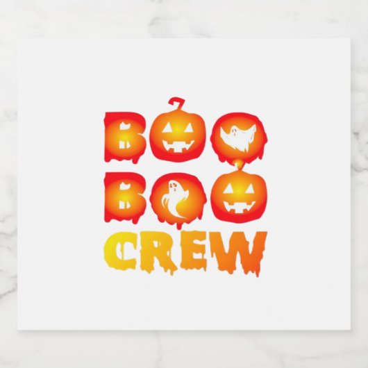 Boo Boo Crew Shirt - Funny Ghost Halloween Nurse Sparkling Wijnetiket (Enkel label)