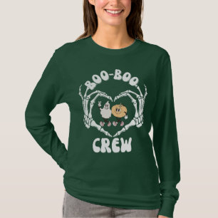 Boo-boo crew skelet hart vorm hand geest t-shirt