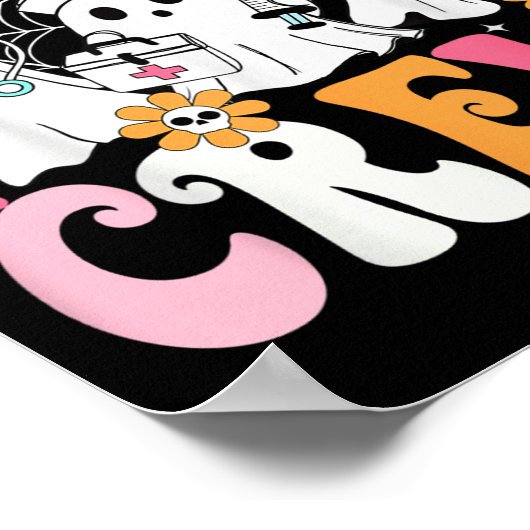 Boo Boo Crew Soky Nurse Ghost Nursing Halloween Nu Poster (Hoek)