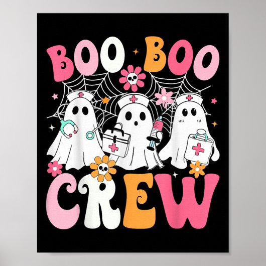 Boo Boo Crew Soky Nurse Ghost Nursing Halloween Nu Poster (Voorkant)
