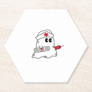 Boo boo crew verpleegkundige halloween shirt verpl kartonnen onderzetters
