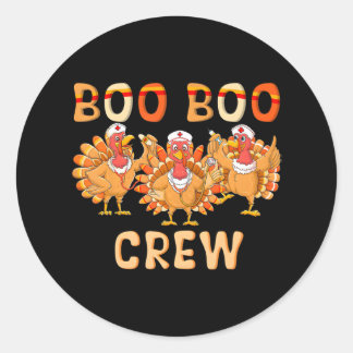 Boo Boo Crew Verpleegkundige Thanksgiving Matching Ronde Sticker
