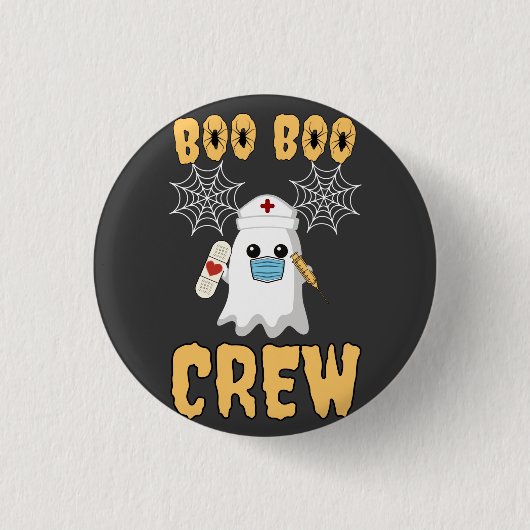 Boo Boo Crew-verpleegster grappig Halloween Ghost  Ronde Button 3,2 Cm (Voorkant)