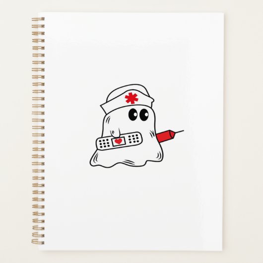 Boo Boo Crew Verpleegster Halloween Geest Grappig Planner (Voorkant)