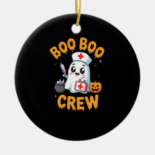 Boo Boo Crew Verpleegster Schattig Spook Halloween Keramisch Ornament