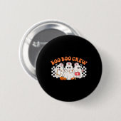 Boo Boo Crew Verpleegster Vrouwen Retro Halloween Ronde Button 5,7 Cm (Voorkant /achterkant)