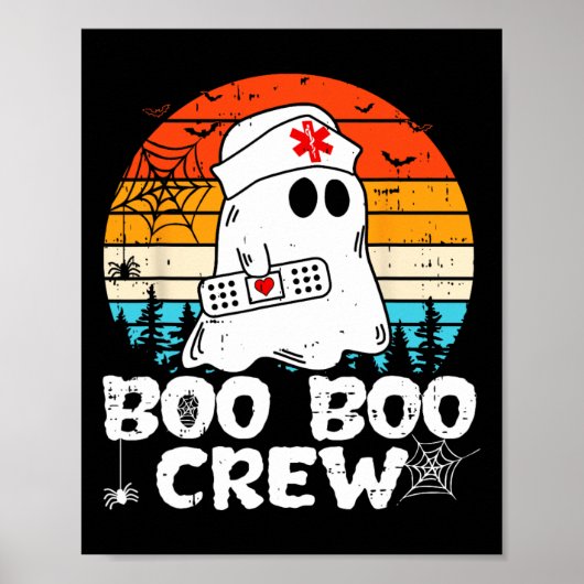 Boo Boo Crew Zurse Funny Ghost Women Halloween Nur Poster (Voorkant)