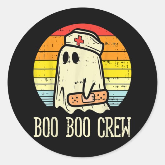 Boo Boo Crew Zurse Halloween voor verpleegkundigen Ronde Sticker (Voorkant)
