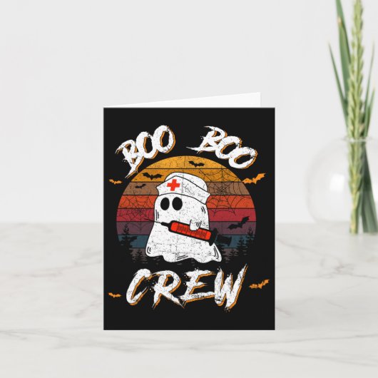 Boo Boo Crew Zuster Halloween verpleegster voor vr Kaart (Voorkant)