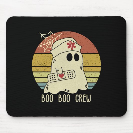 Boo Boo Crew Zuster Halloween verpleegster voor vr Muismat (Voorkant)