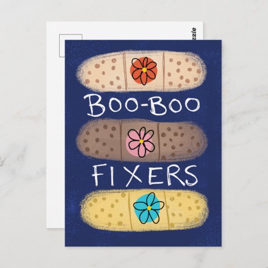 Boo-Boo Fixer Bandaids Briefkaart (Voorkant / Achterkant)