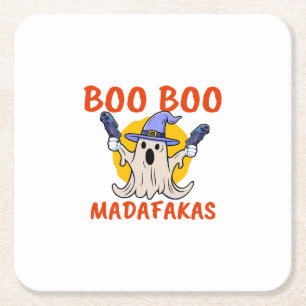 Boo Boo Madafakas Grappige Halloween Geest Kartonnen Onderzetters