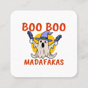 Boo Boo Madafakas Grappige Halloween Geest Vierkante Visitekaartje