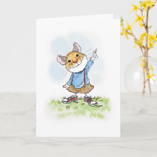 Boo Boo Mouse Moederdag Kaart (Gele Bloem)